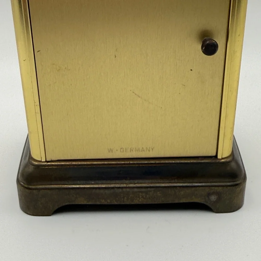 Vintage Black Starr & Frost Brass Carriage Clock Quartz Desk Mantel West Germany